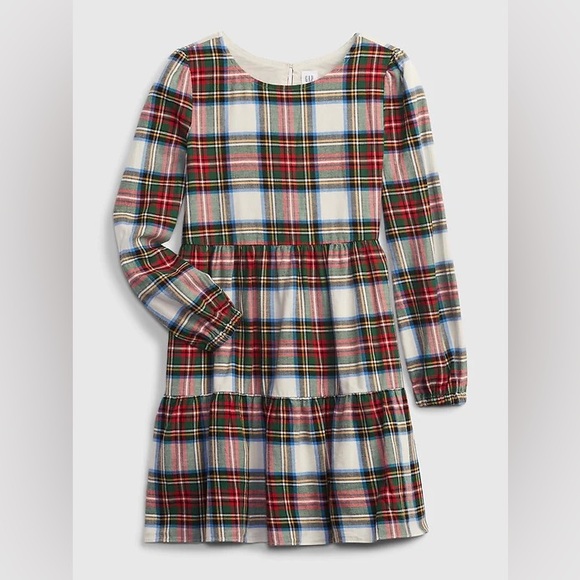 Girls Cotton Plaid Cotton Lined Dresss - Picture 2 of 4